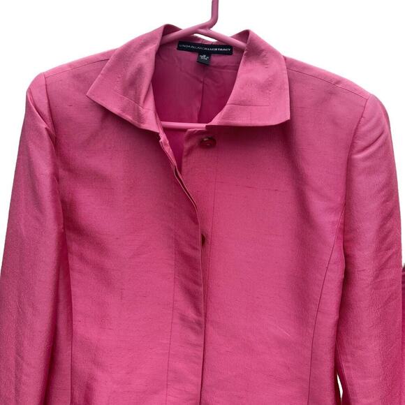 Linda Allard Ellen Tracy Pink 100% Silk 5-Piece Skirt/Pant Suit Set - Picture 3 of 15